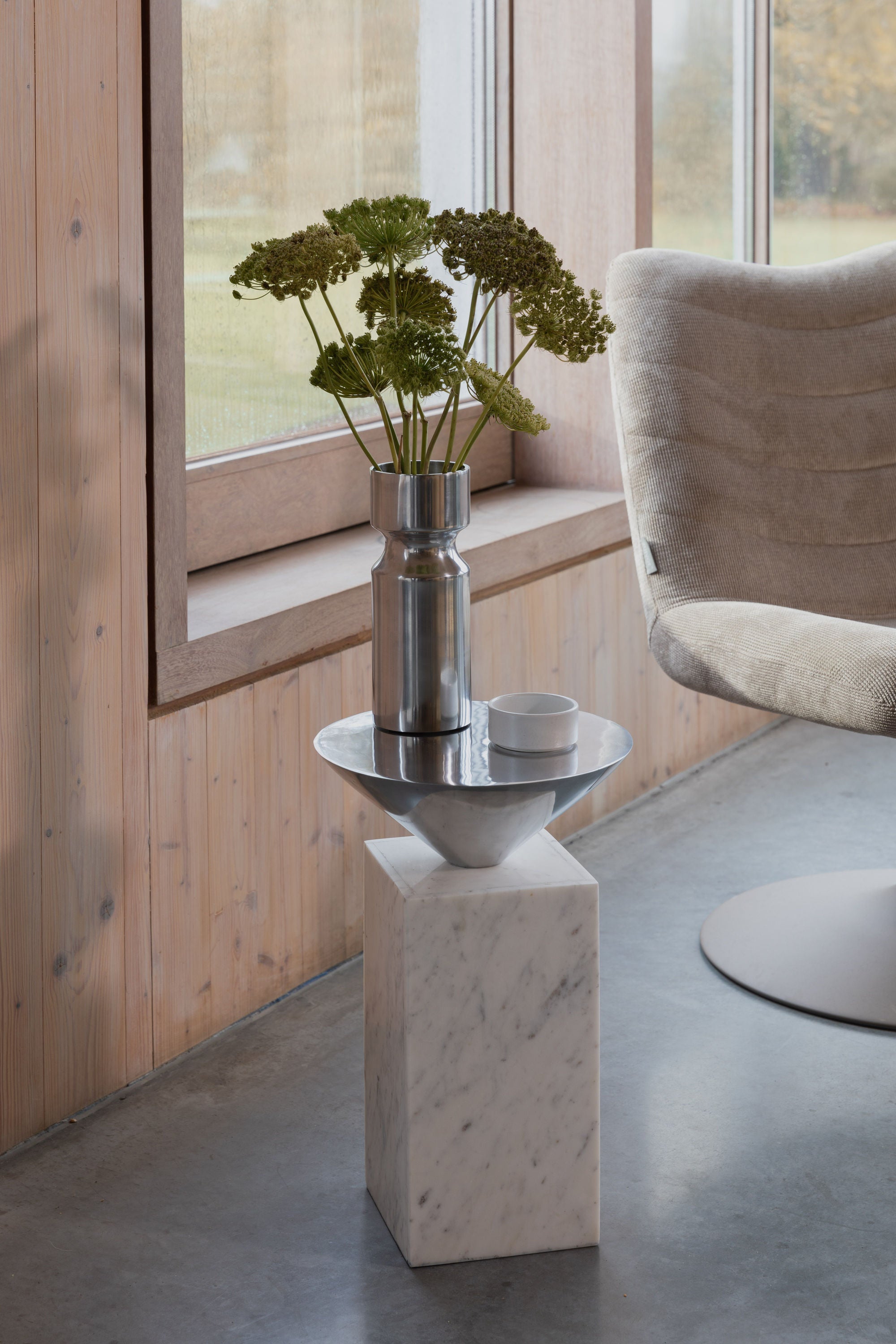 Zuiver Pride White Marble Coned Side Table